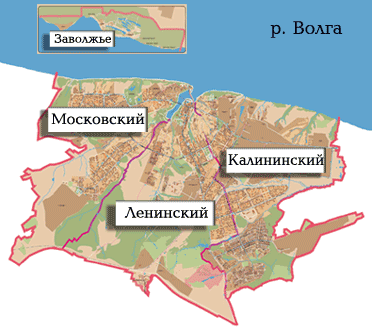 Карта города Чебоксары